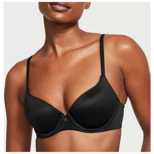 New Victoria's Secret Body by Victoria Demi Lined T-Shirt Bra size 32B Black E49